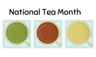National Tea Month, idea for the design of a poster, banner or flyer for an event or memorable date vector
