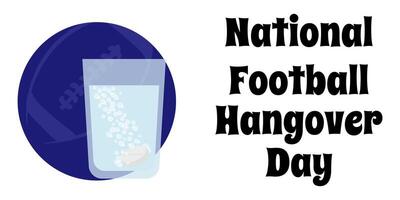 National Football Hangover Day, horizontal poster or banner design for an unusual holiday vector