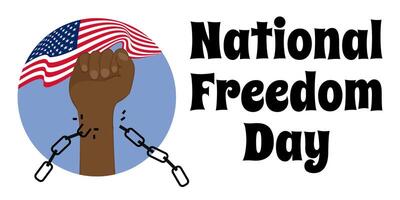 National Freedom Day, simple horizontal banner on an important topic vector