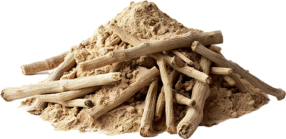 AI generated Pile of Ashwagandha Powder with Roots png