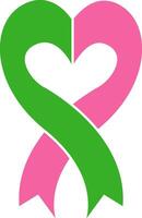 Realistic cancer pink ribbon vector