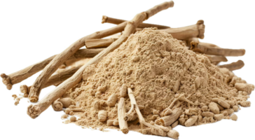 AI generated Pile of Ashwagandha Powder with Roots png