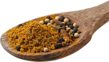 AI generated Spices Assortment in Wooden Spoon png