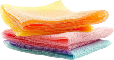 AI generated Stack of Colorful Kitchen Sponges png