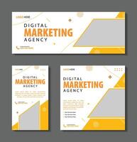 Templates for Marketing Mastery Covering Banners, Posts, and Stories. Elevate Your Brand's Online Presence with Eye-Catching Designs Crafted to Spark Engagement and Drive Results vector