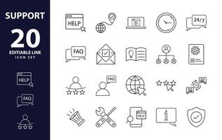 customer Support Pixel perfect icons. vector