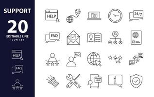 customer Support Pixel perfect icons. vector