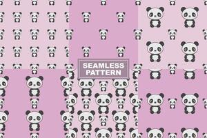 Hand Drawn Cute Panda Pattern Seamless Background vector