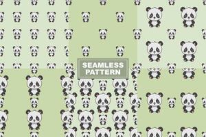 Hand Drawn Cute Panda Pattern Seamless Background vector