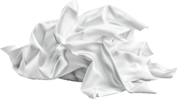 ai généré élégant blanc satin en tissu drapé png