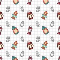 Hand Drawn Lantern Pattern Seamless vector