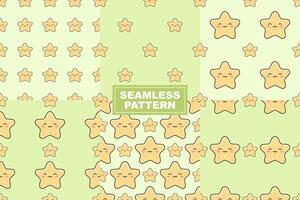 Hand Drawn Cute Stars Pattern Seamless Background Collection vector
