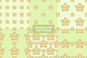 Hand Drawn Cute Stars Pattern Seamless Background Collection vector