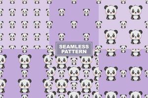 Hand Drawn Cute Panda Pattern Seamless Background vector