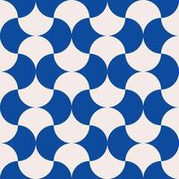 Seamless blue coral geometric pattern retro background. vector