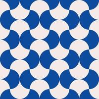 Seamless blue coral geometric pattern retro background. vector