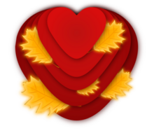 Illustration on theme beautiful bright shape heart in style paper cut png