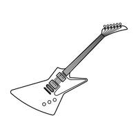 Guitar illustration icon outline style design isolated white background vector