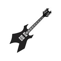 guitarra ilustración icono negro y blanco estilo diseño aislado blanco antecedentes vector