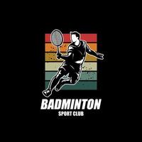 moderno apasionado bádminton jugador en acción logo, creativo bádminton diseño conceptos plantilla, icono símbolo vector