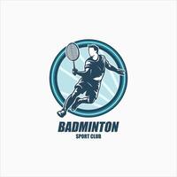 moderno apasionado bádminton jugador en acción logo, creativo bádminton diseño conceptos plantilla, icono símbolo vector