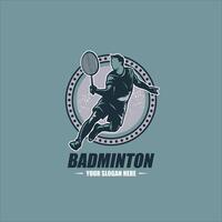 Modern Passionate Badminton Player In Action Logo, Creative Badminton design concepts template, icon symbol vector