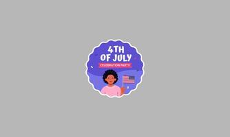 happy 4th july vector illustration flat design