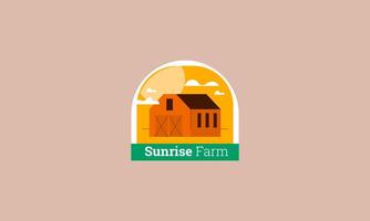 vector illustration of a farm flat design logo