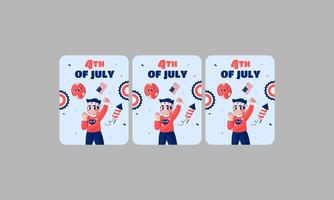 happy 4th july vector illustration flat design