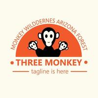 Creative monkey logo design with simple concept. Suitable for businesses and companies vector