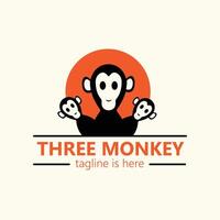 Creative monkey logo design with simple concept. Suitable for businesses and companies vector