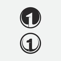 Number one logo and Vector Number design Stock Images Illustration