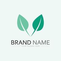 leaf logo design vector for nature symbol template editable,Green leaf logo ecology nature element vector icon.