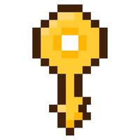 Key for 8-bit games. Vector icon in pixel art style