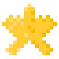 Star for 8-bit games. Vector icon in pixel art style