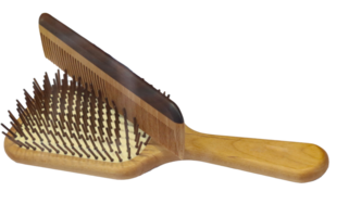 wooden female brush and comb png
