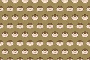 Illustration, wallpaper face of monkey on soft brown color background. vector