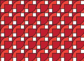 Illustration pattern, Abstract Geometric Style. Repeating Sample red square and curve line on white background. vector