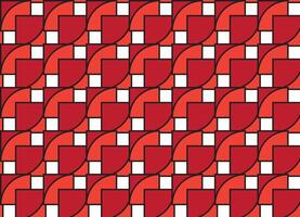 Illustration pattern, Abstract Geometric Style. Repeating Sample red square and curve line on white background. vector