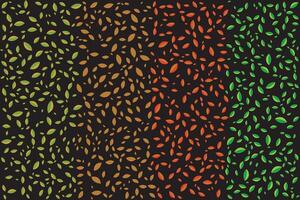 Illustration, pattern of color leaf on black background. vector