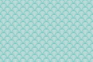 Illustration, japan wave pattern layer of green line circle on empty background. vector