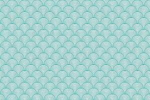 Illustration, japan wave pattern layer of green line circle on empty background. vector