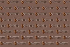 Illustration of the coffee beans with caffeine character on brown background. vector