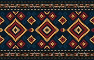 Geometric pixel fabric patterns. Plaid pattern,Abstract,vector,illustration.Design for  Saree,Patola,Sari,Dupatta,Plaid,Ikat,texture,clothing,wrapping,decoration,carpet. vector