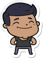 sticker of a happy cartoon fashion man png