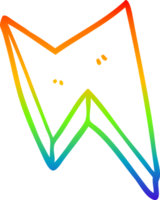 rainbow gradient line drawing of a cartoon thunder bolts png