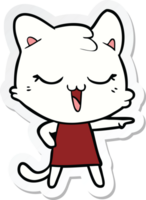 sticker of a happy cartoon cat png