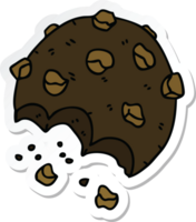 sticker of a quirky hand drawn cartoon cookie png