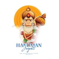 arrendajo shri carnero, feliz Hanuman jayanti,festival de India con hindi texto shri RAM vector