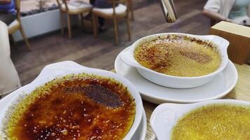 Sweet French Desert Delicious Creme Brulee video